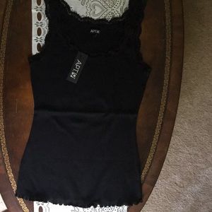 3 new black apt. 9 M ribbed tank tops 100% cotton